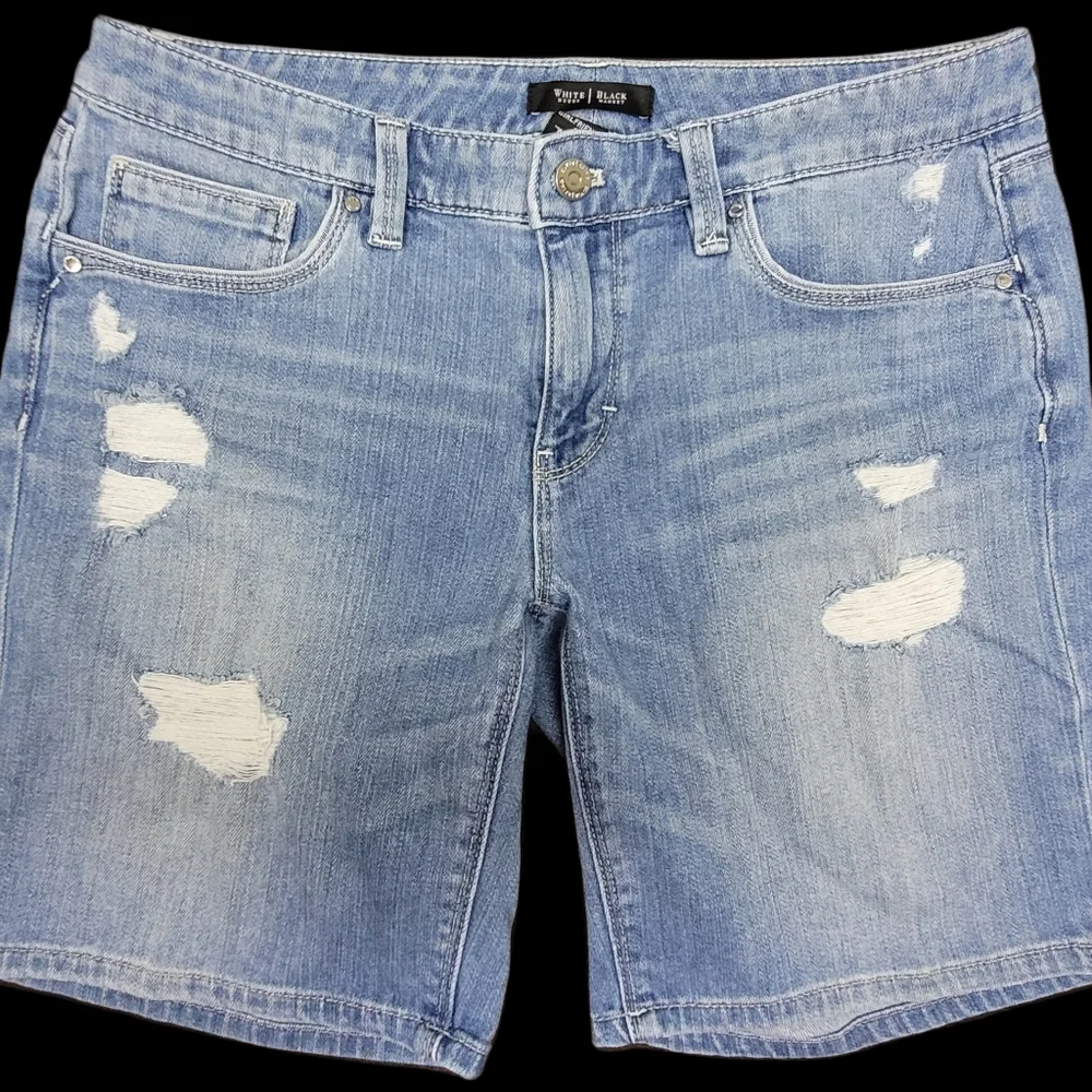 White House Black Market destructed girlfriend jean bermuda shorts - Picture 15 of 15